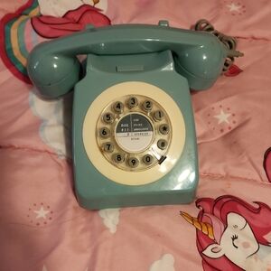 Vintage Rotary Dial Telephone - Teal